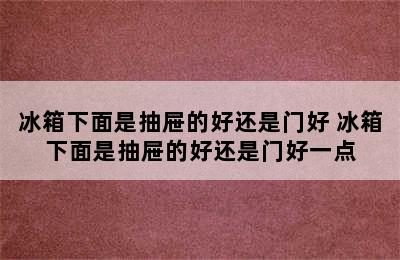 冰箱下面是抽屉的好还是门好 冰箱下面是抽屉的好还是门好一点